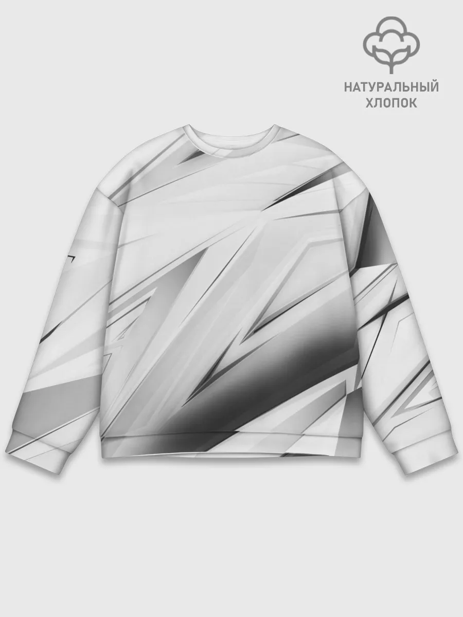 Мужской свитшот базовый / GEOMETRY STRIPES WHITE