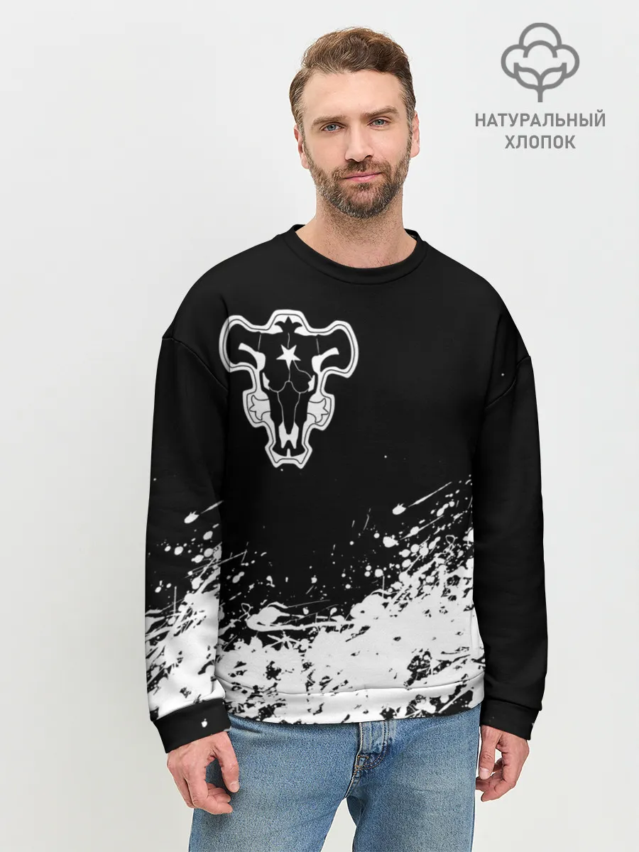 Мужской свитшот базовый / Черный Клевер