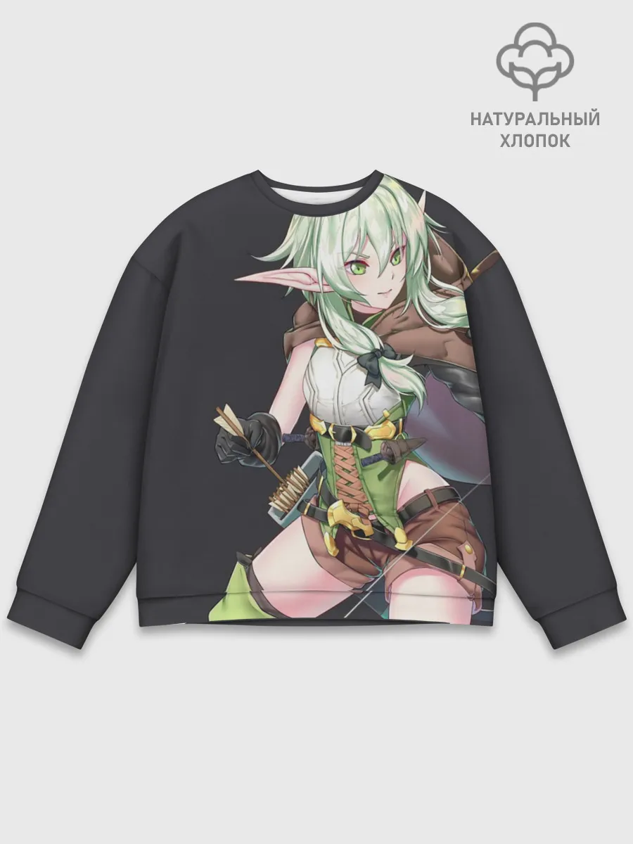 Мужской свитшот базовый / Высшая эльфийка-лучница