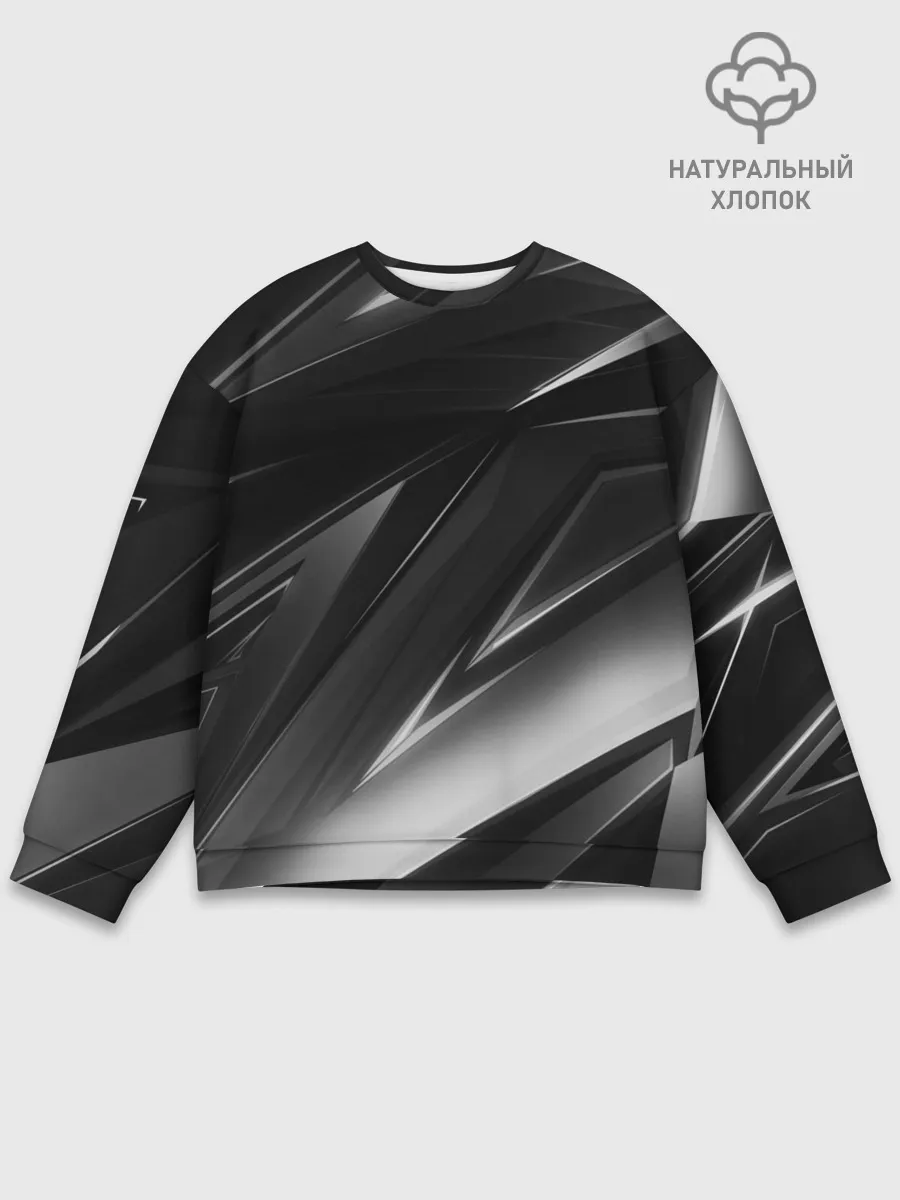 Мужской свитшот базовый / GEOMETRY STRIPES BLACK & WHITE