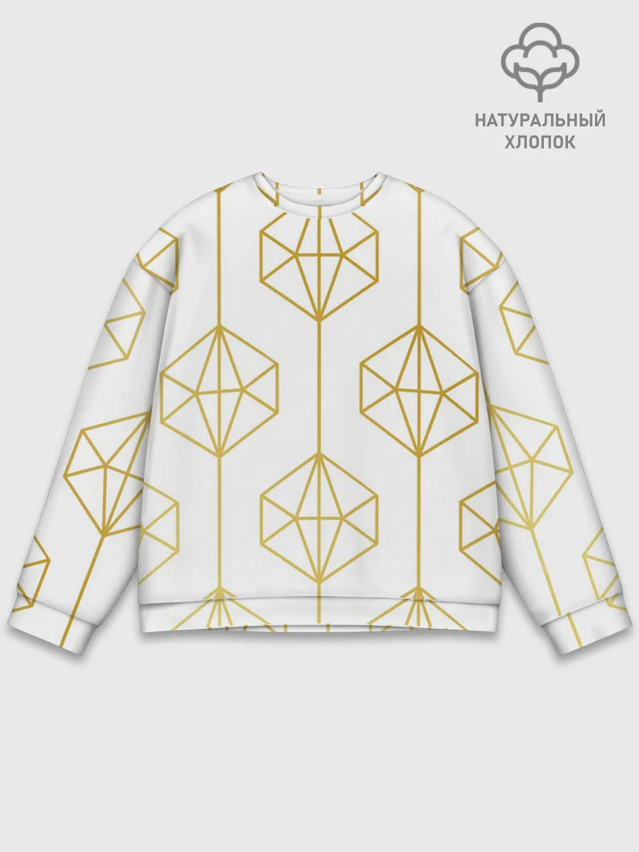 Мужской свитшот базовый / Геометрический орнамент золото