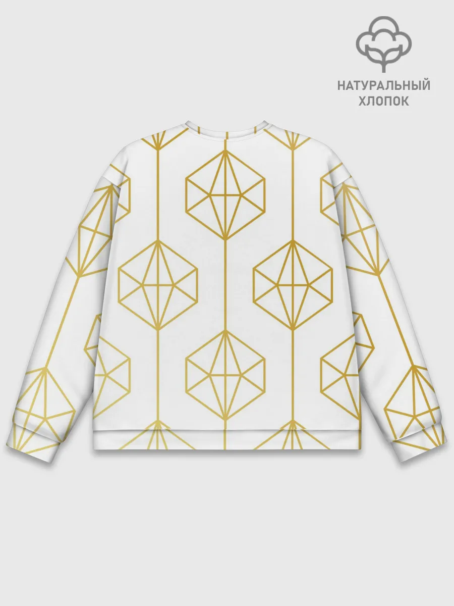 Мужской свитшот базовый / Геометрический орнамент золото