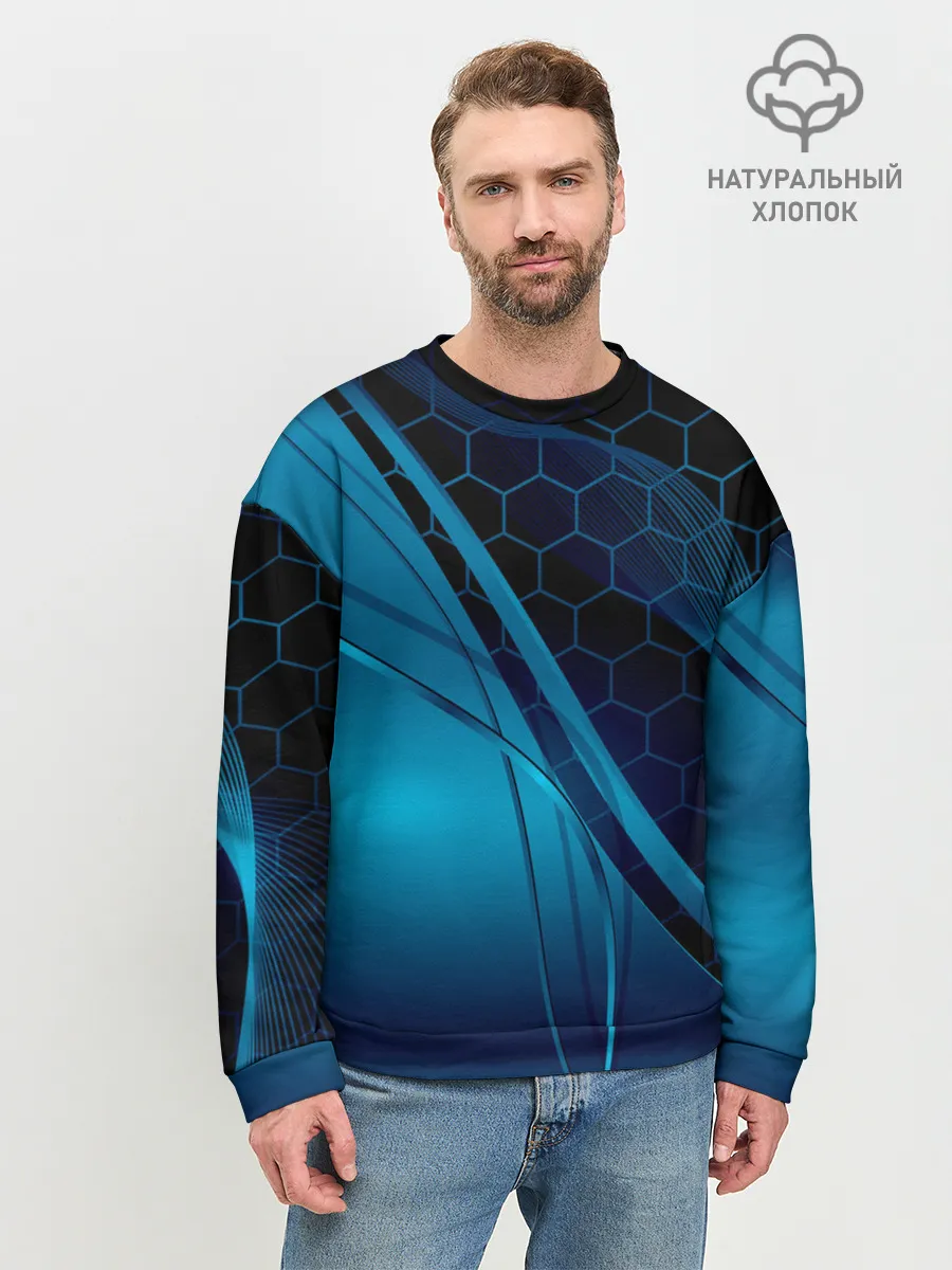 Мужской свитшот базовый / ABSTRACT BLUE