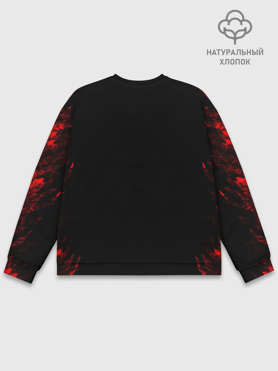 Мужской свитшот базовый / monokuma красные потертости