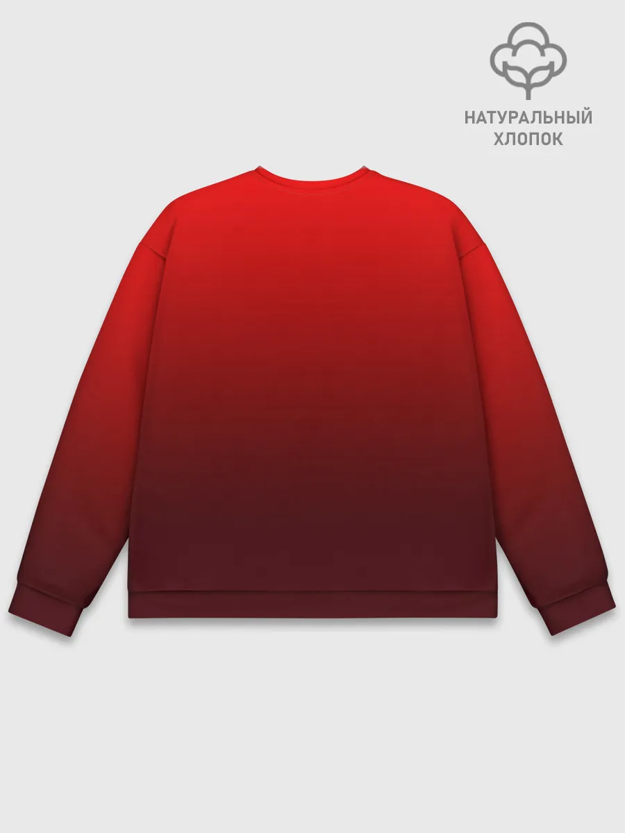 Мужской свитшот базовый / monokuma на красном градиенте