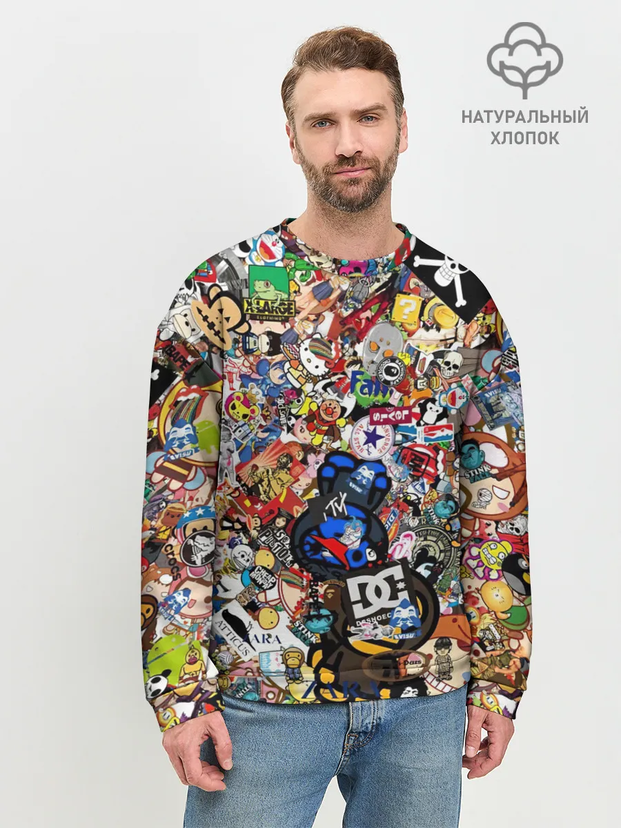 Мужской свитшот базовый / Стикеры