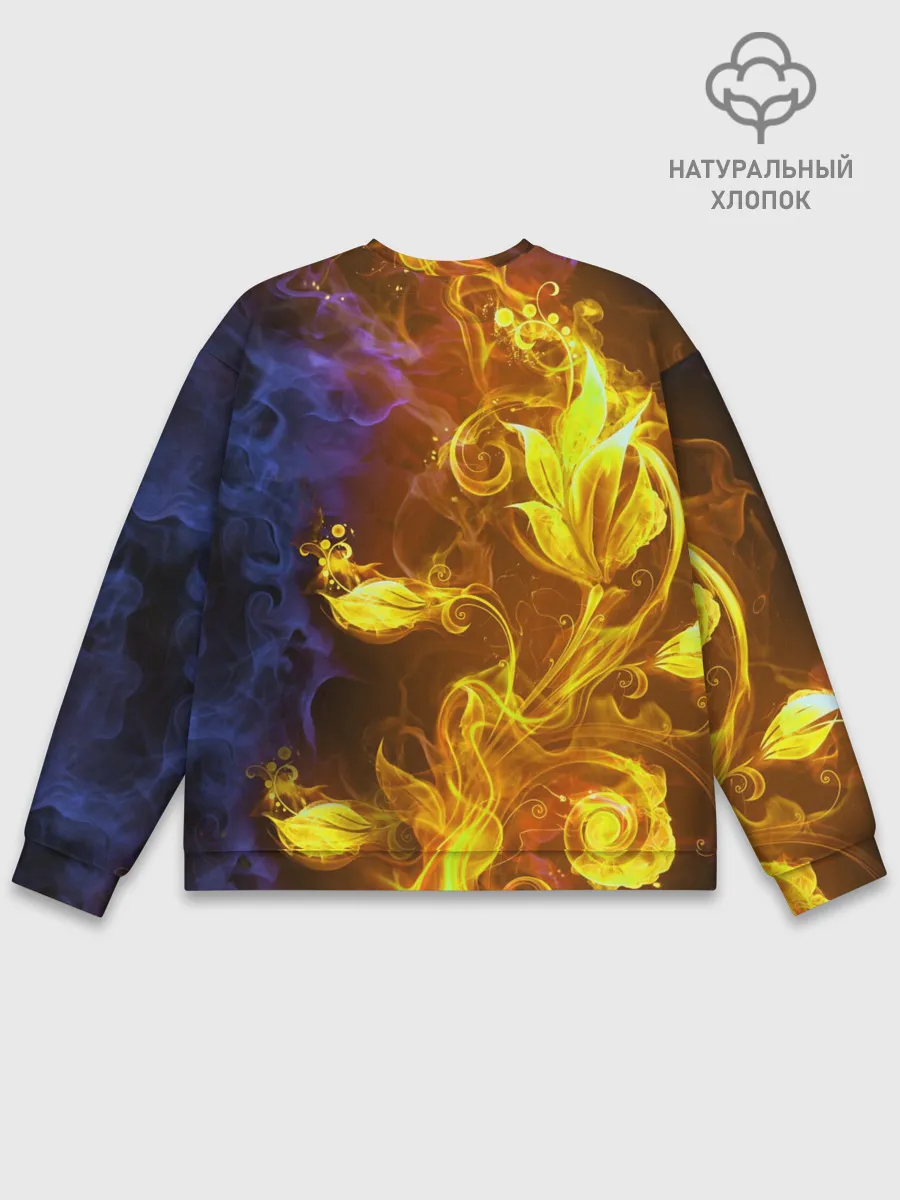 Мужской свитшот базовый / Огненный цветок