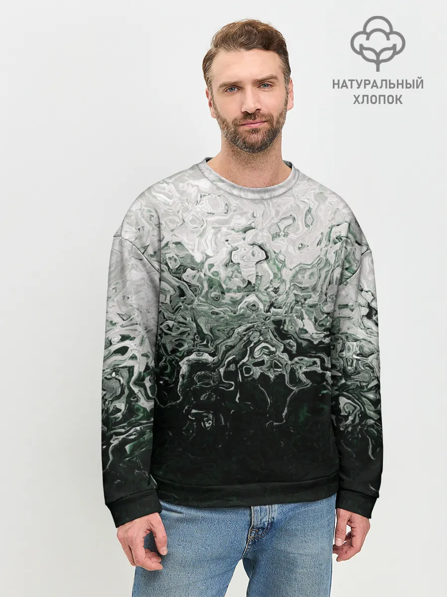 Мужской свитшот базовый / Разводы жидкость абстракция