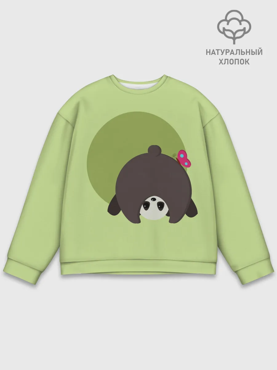 Мужской свитшот базовый / Прикольная панда с бабочкой