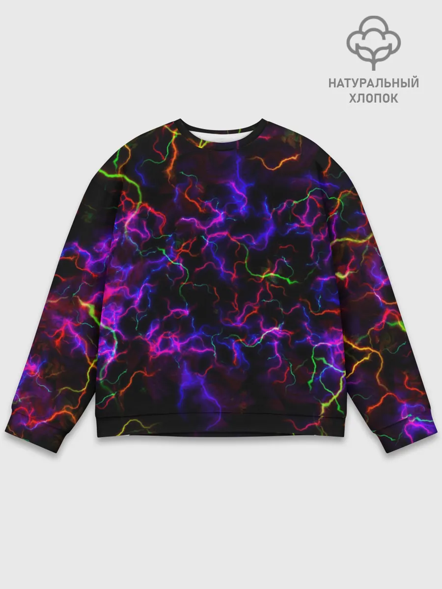 Мужской свитшот базовый / Ночное Грозовое Небо