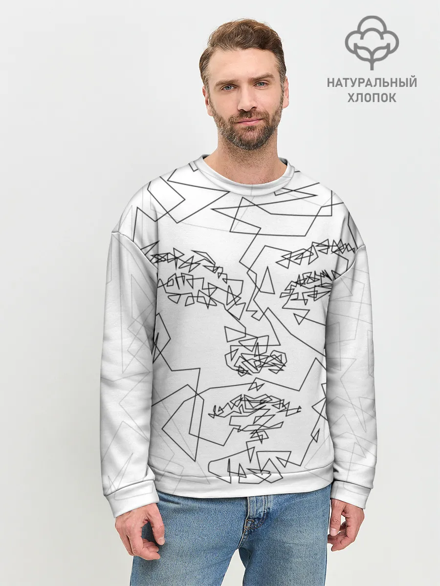 Мужской свитшот базовый / Геометрическое лицо