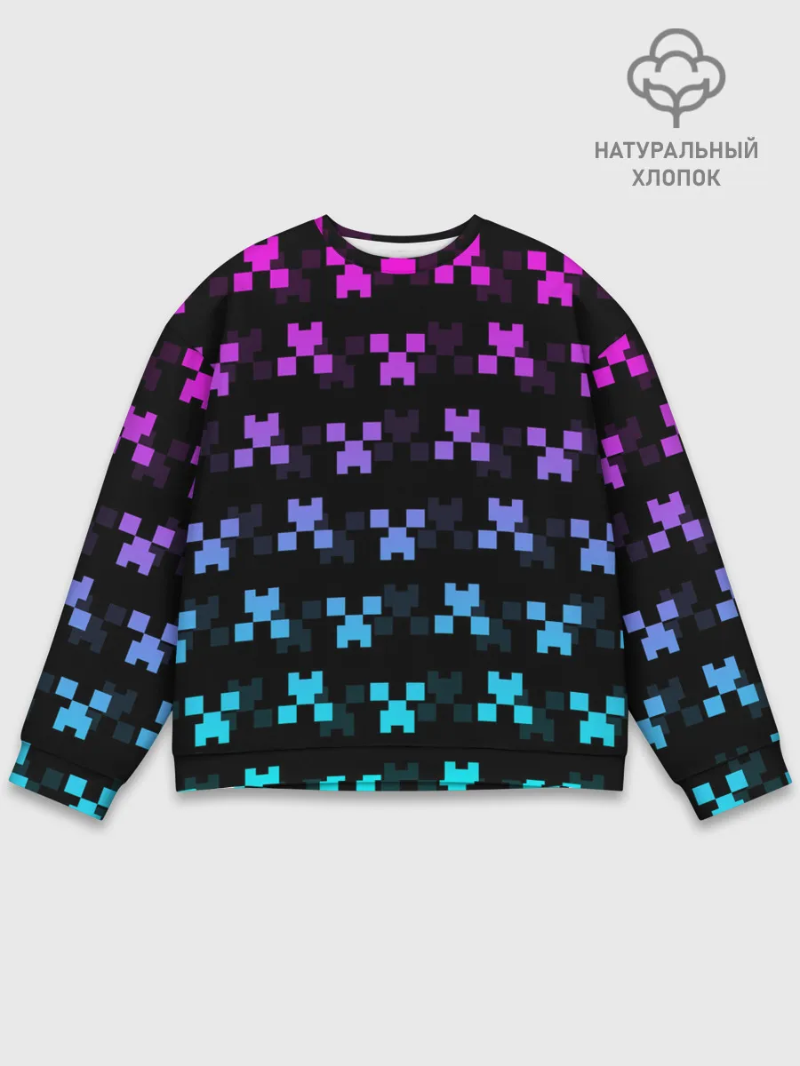 Мужской свитшот базовый / MINECRAFT CREEPER NEON