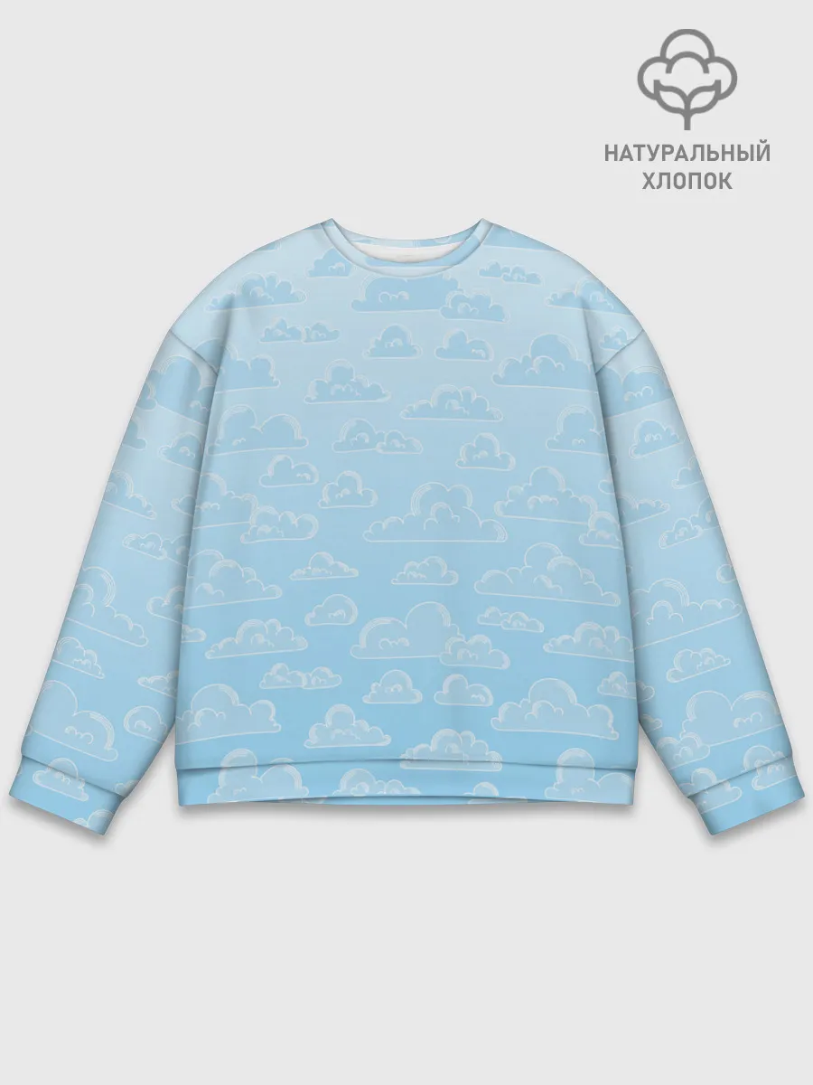 Мужской свитшот базовый / Очень светлые голубые облака