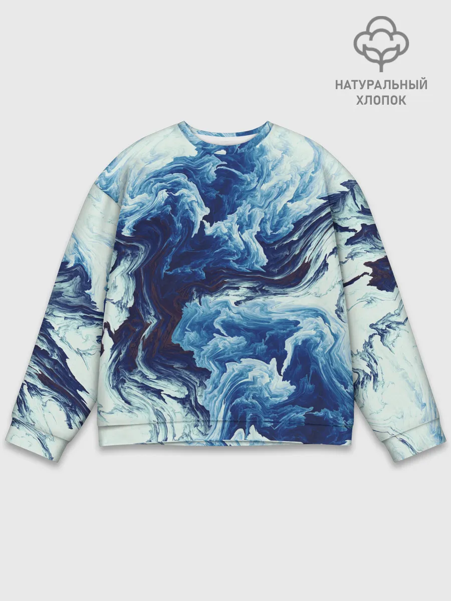 Мужской свитшот базовый / Абстракция смешивание разводы