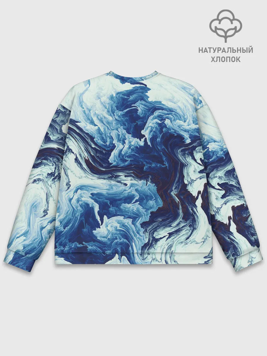 Мужской свитшот базовый / Абстракция смешивание разводы