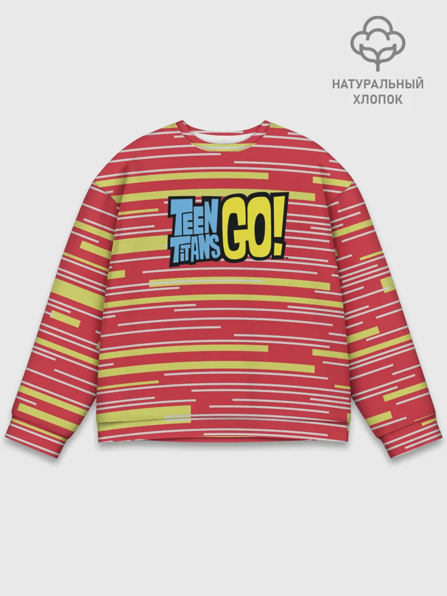 Мужской свитшот базовый / Логотип Юные титаны, вперед!