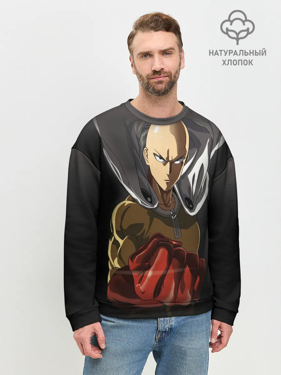 Мужской свитшот базовый / ярость Сайтамы
