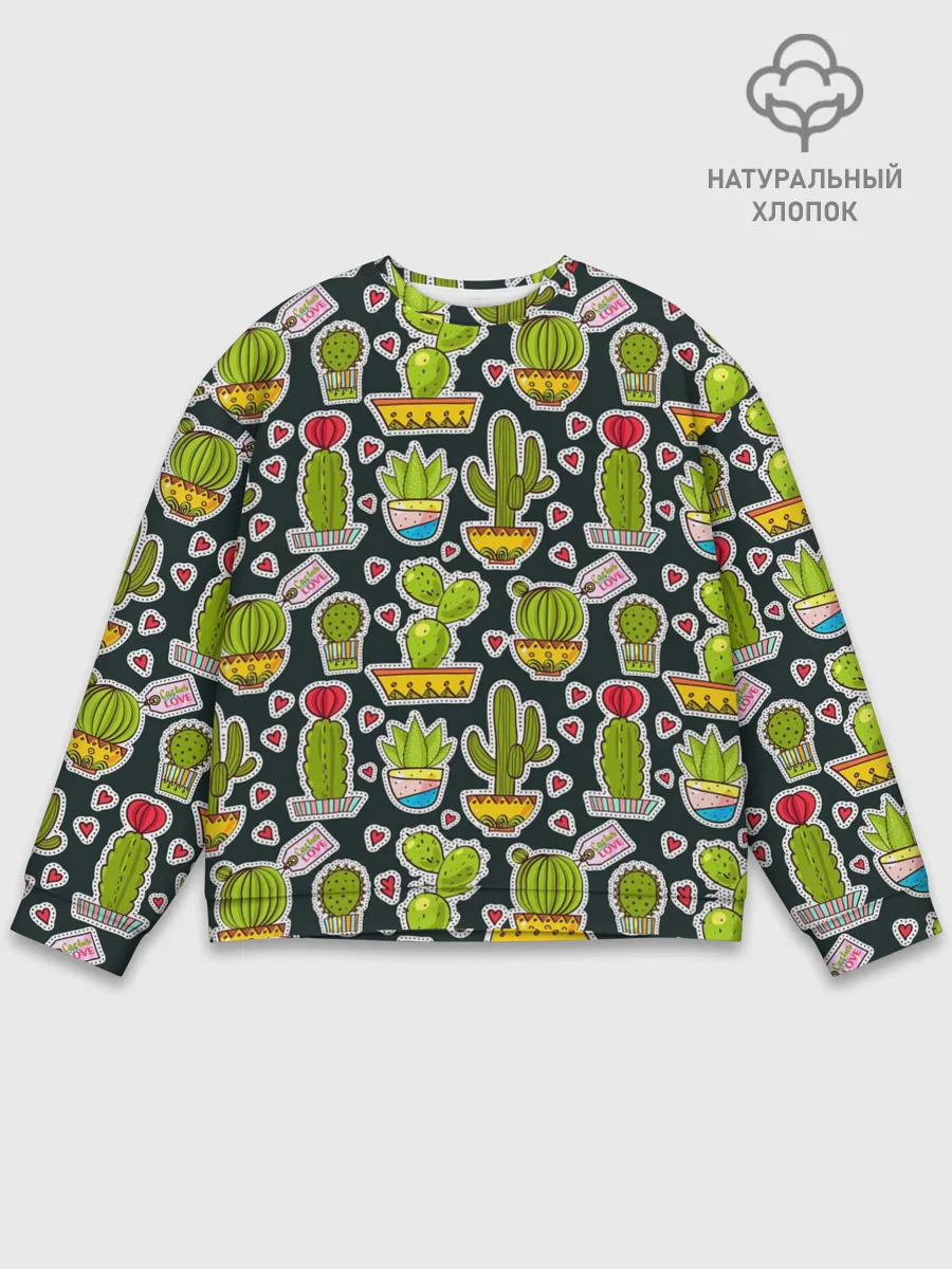 Мужской свитшот базовый / Кактусы