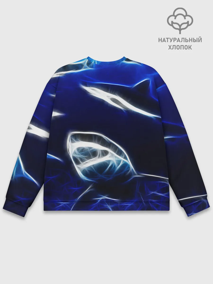 Мужской свитшот базовый / ДЕЛЬФИН В МОРЕ.