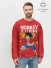 Мужской свитшот базовый / Monkey D. Luffy на красном