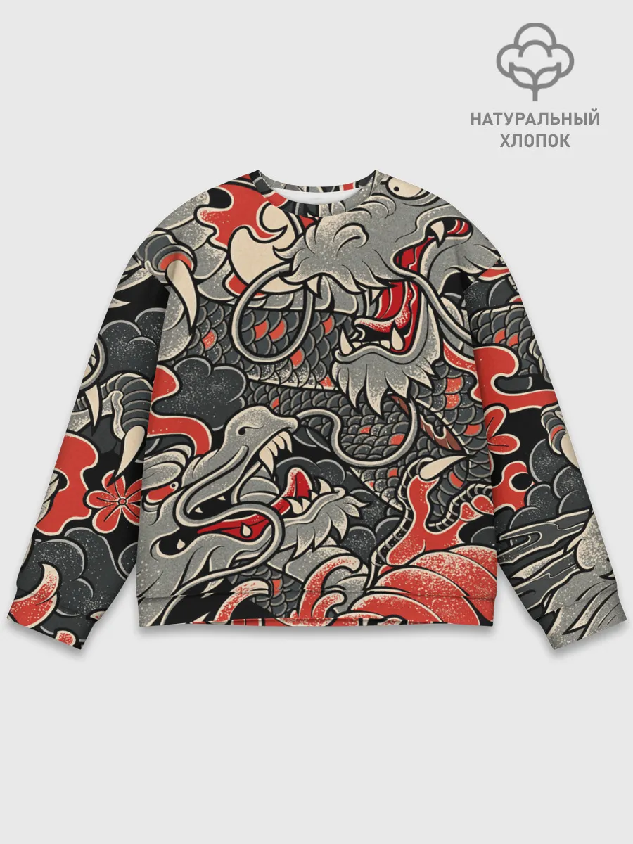 Мужской свитшот базовый / Dsquared tatoo DRAGON