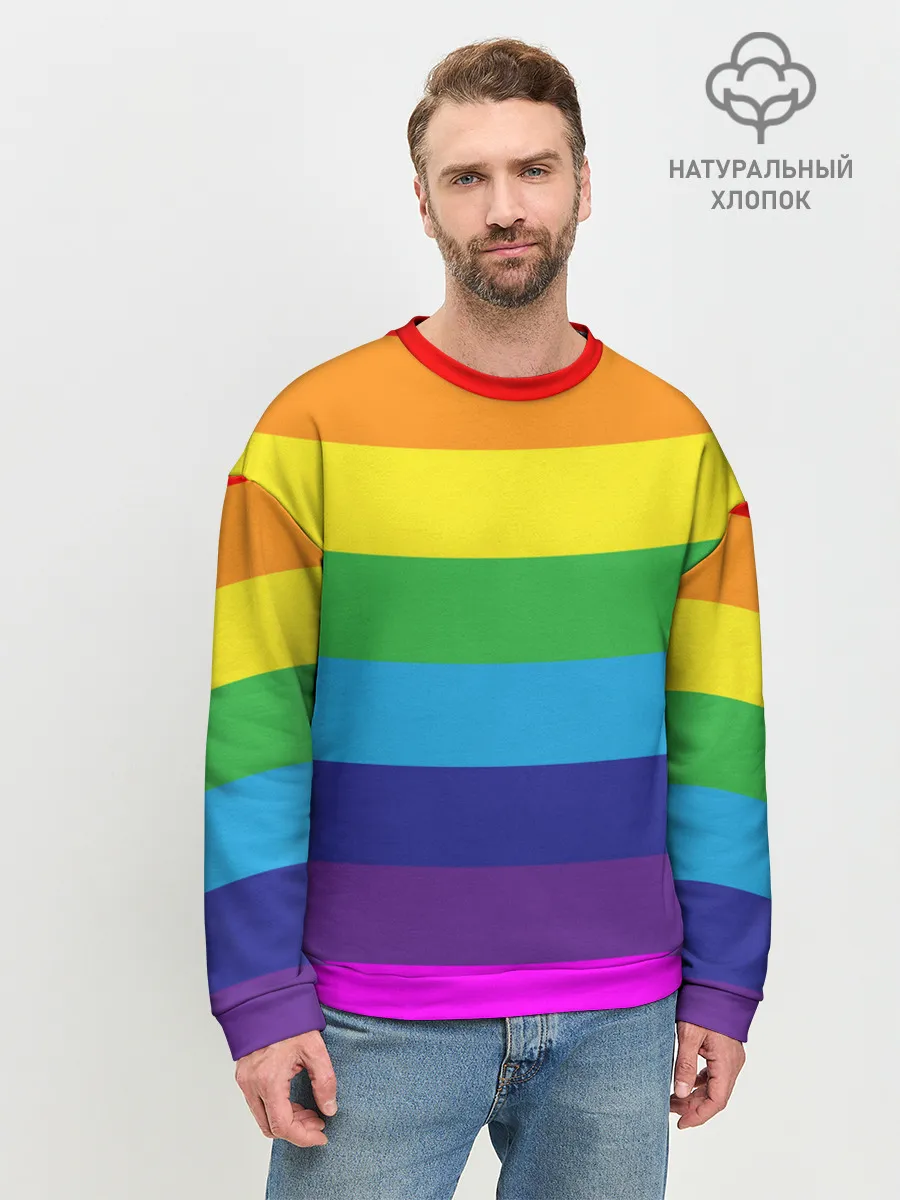 Мужской свитшот базовый / ЦВЕТНЫЕ ЛИНИИ