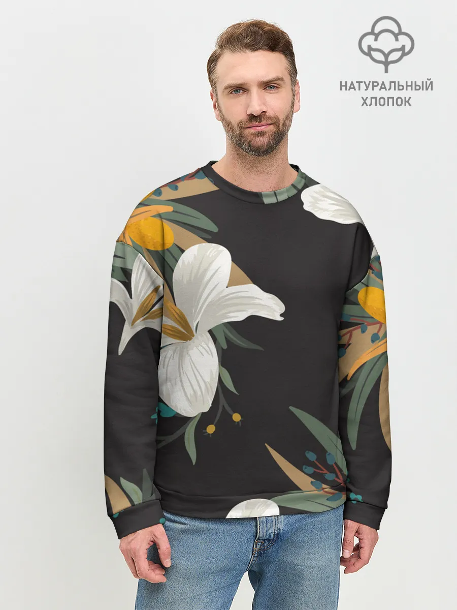 Мужской свитшот базовый / Цветочный арт