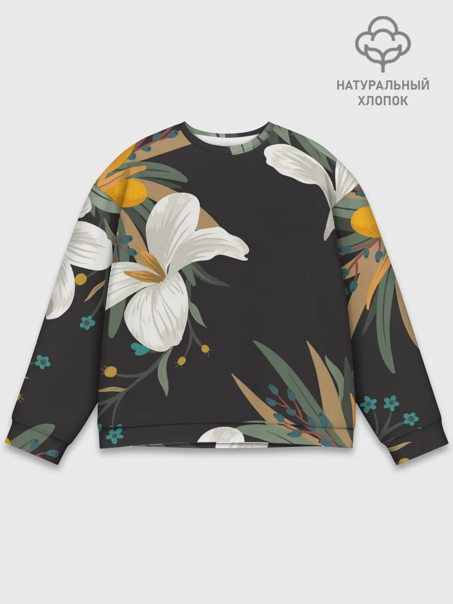 Мужской свитшот базовый / Цветочный арт
