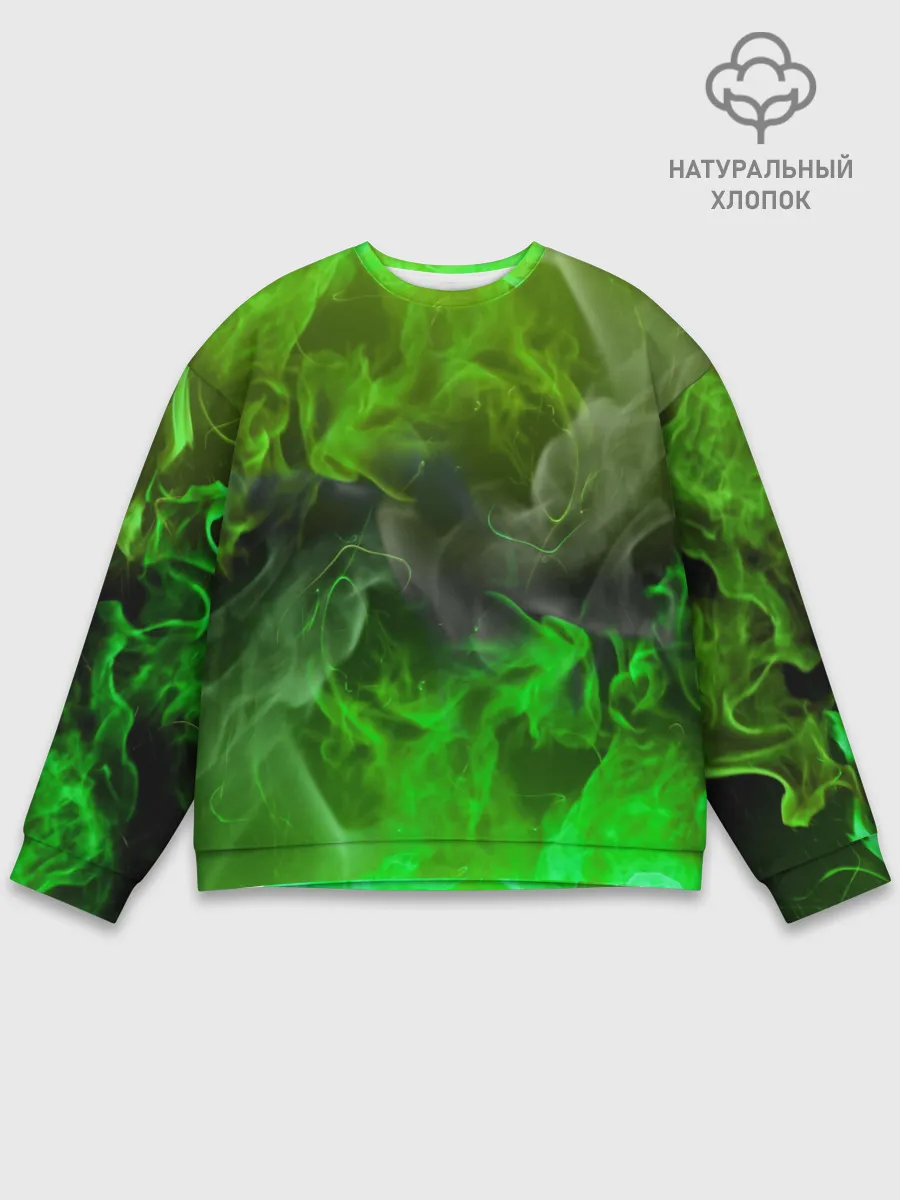 Мужской свитшот базовый / ЗЕЛЁНЫЙ ОГОНЬ