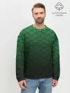 Мужской свитшот базовый / Узор зеленая чешуя дракон