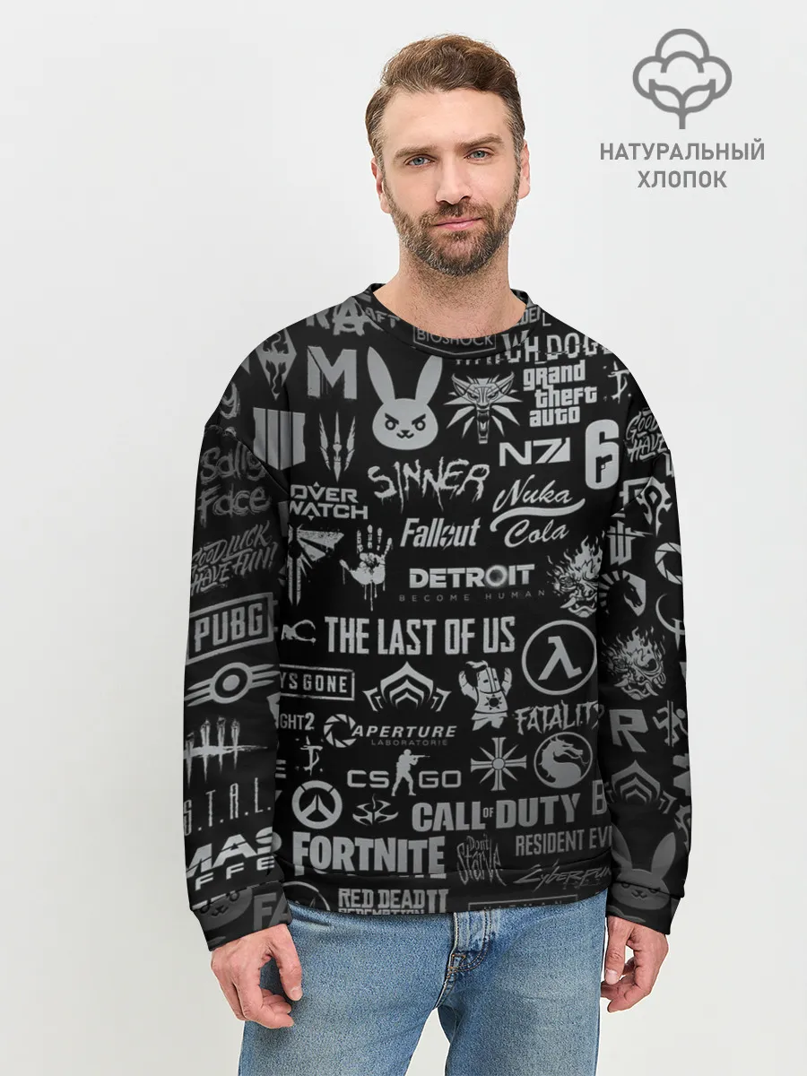 Мужской свитшот базовый / ЛОГОТИПЫ ИГР / LOGO GAMES