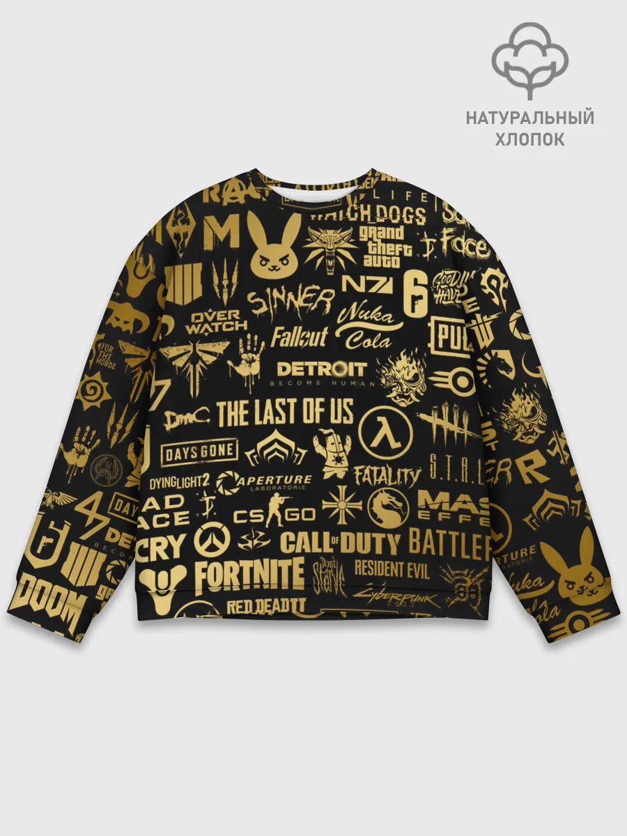 Мужской свитшот базовый / ЛОГОТИПЫ ИГР ЗОЛОТО | GOLDEN
