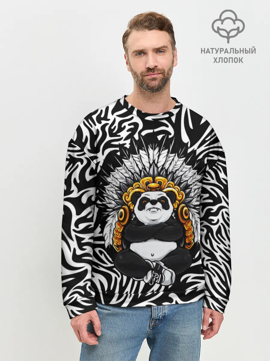 Мужской свитшот базовый / Мудрая Панда