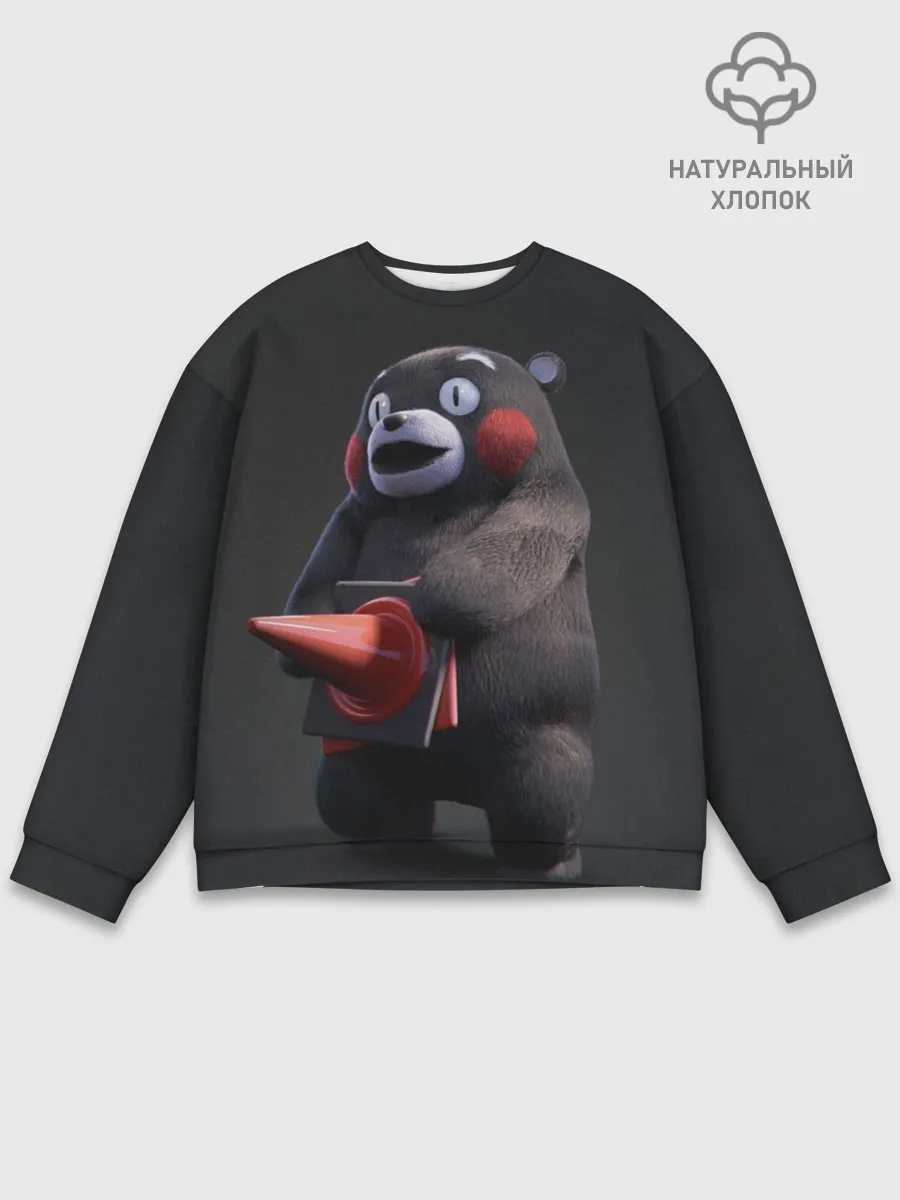 Мужской свитшот базовый / Kumamon прикрылся