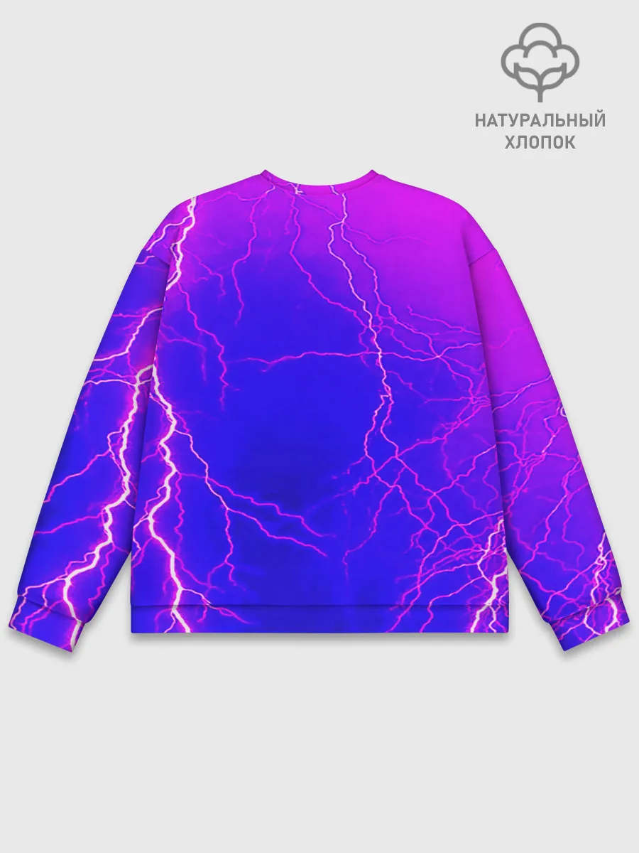 Мужской свитшот базовый / НЕОНОВАЯ МОЛНИЯ