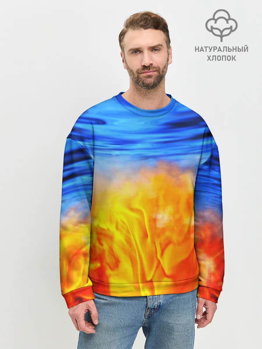 Мужской свитшот базовый / ЛЕД И ПЛАМЯ