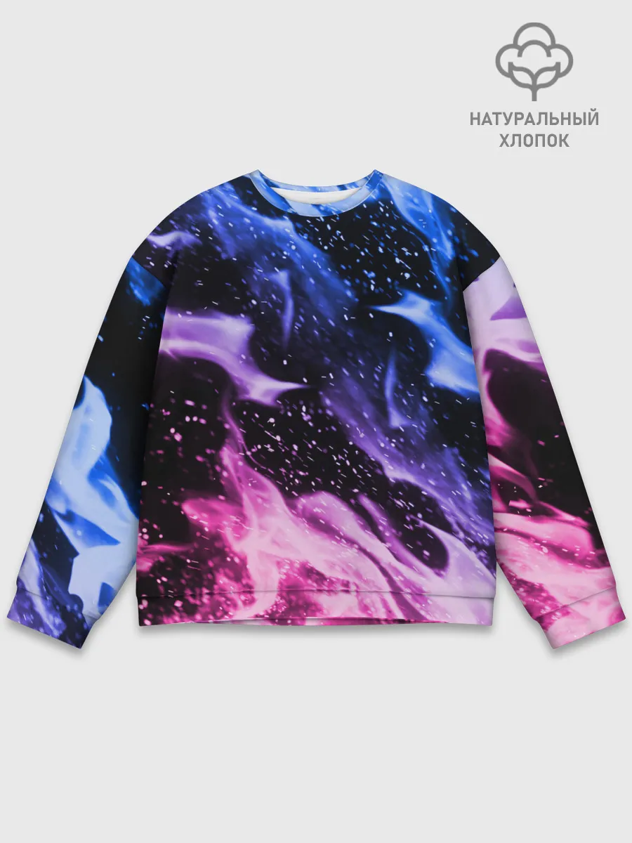 Мужской свитшот базовый / НЕОНОВЫЙ ОГОНЬ | NEON FLAME