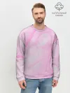 Мужской свитшот базовый / розовые разводы краска зефир