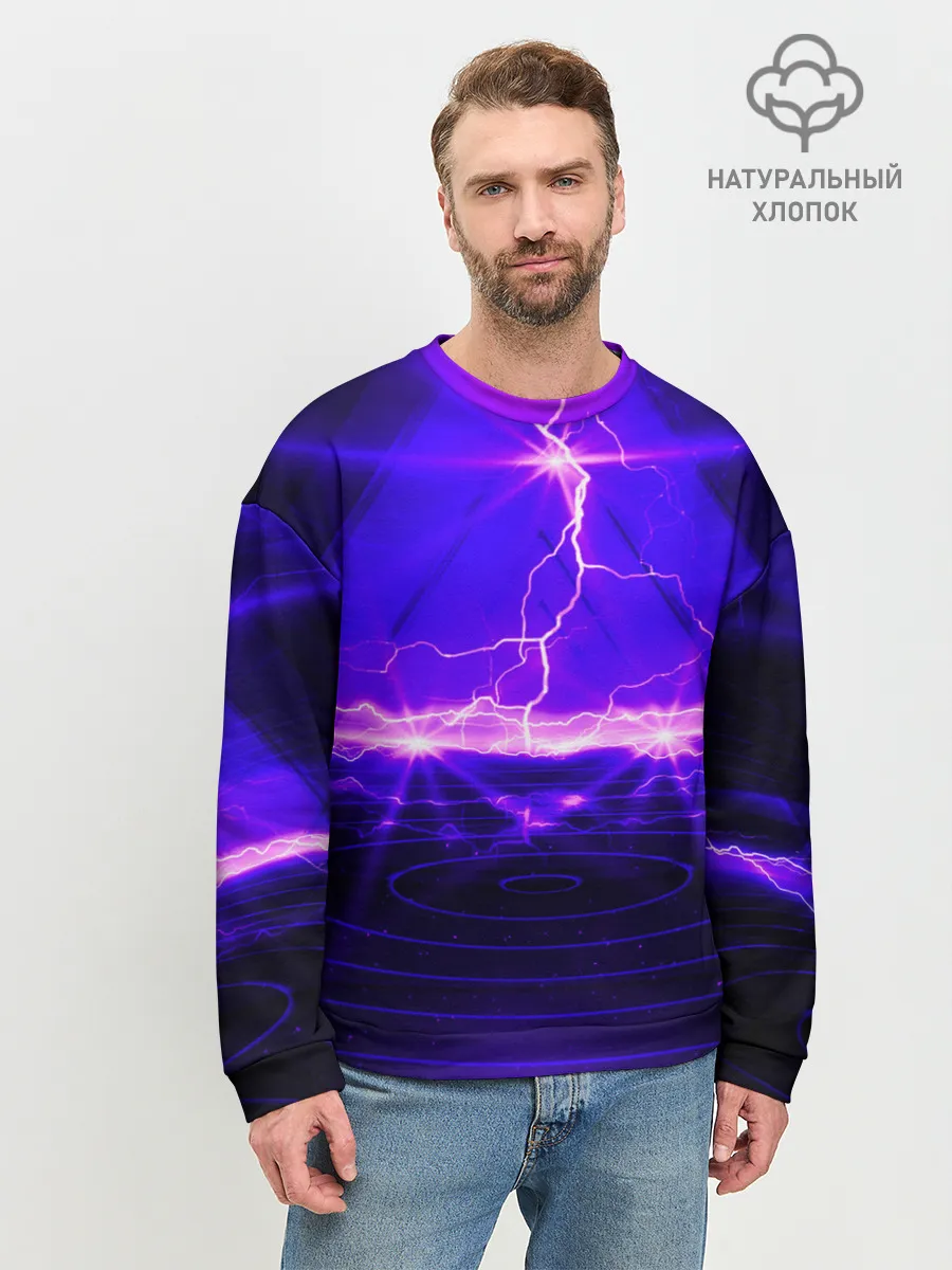 Мужской свитшот базовый / НЕОНОВЫЕ МОЛНИИ