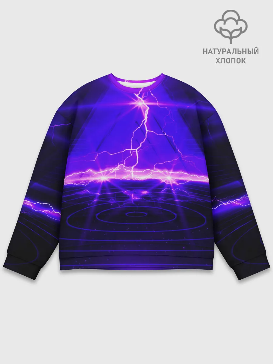 Мужской свитшот базовый / НЕОНОВЫЕ МОЛНИИ