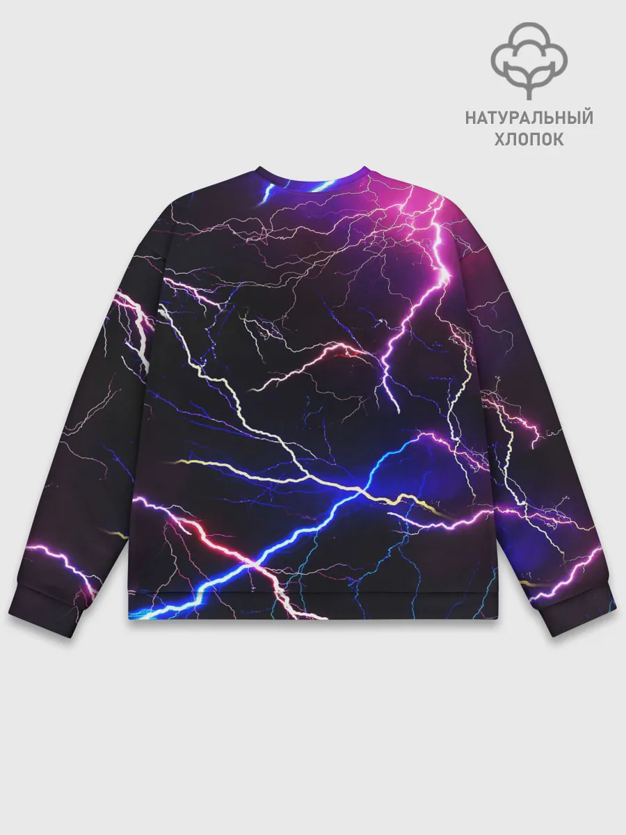 Мужской свитшот базовый / НЕОНОВЫЕ МОЛНИИ