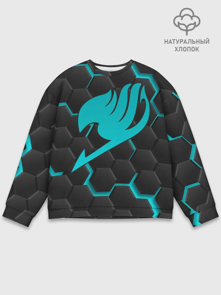 Мужской свитшот базовый / Хвост Феи голубые соты