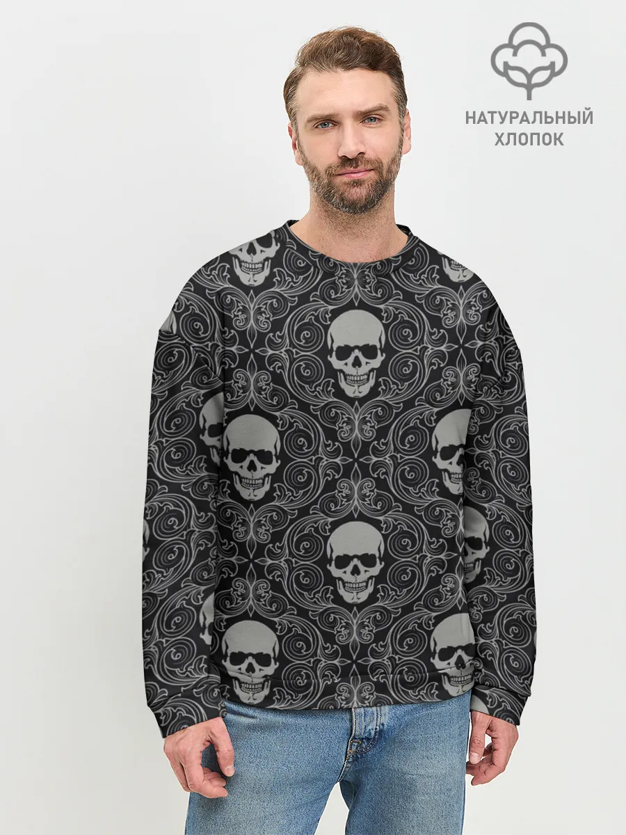 Мужской свитшот базовый / Орнамент Черепа