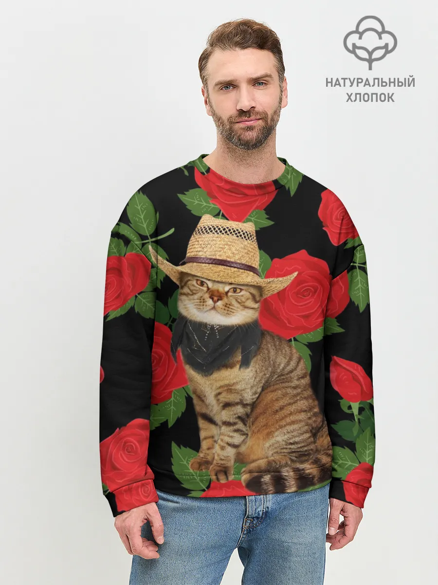 Мужской свитшот базовый / Мачо Котик | Ковбой