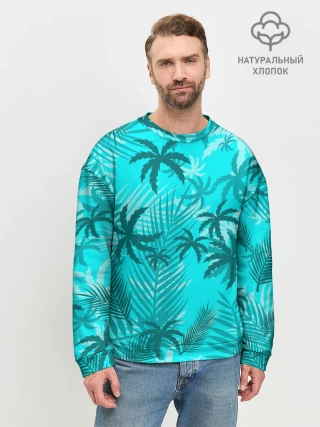 Мужской свитшот базовый / НЕОНОВЫЕ ПАЛЬМЫ