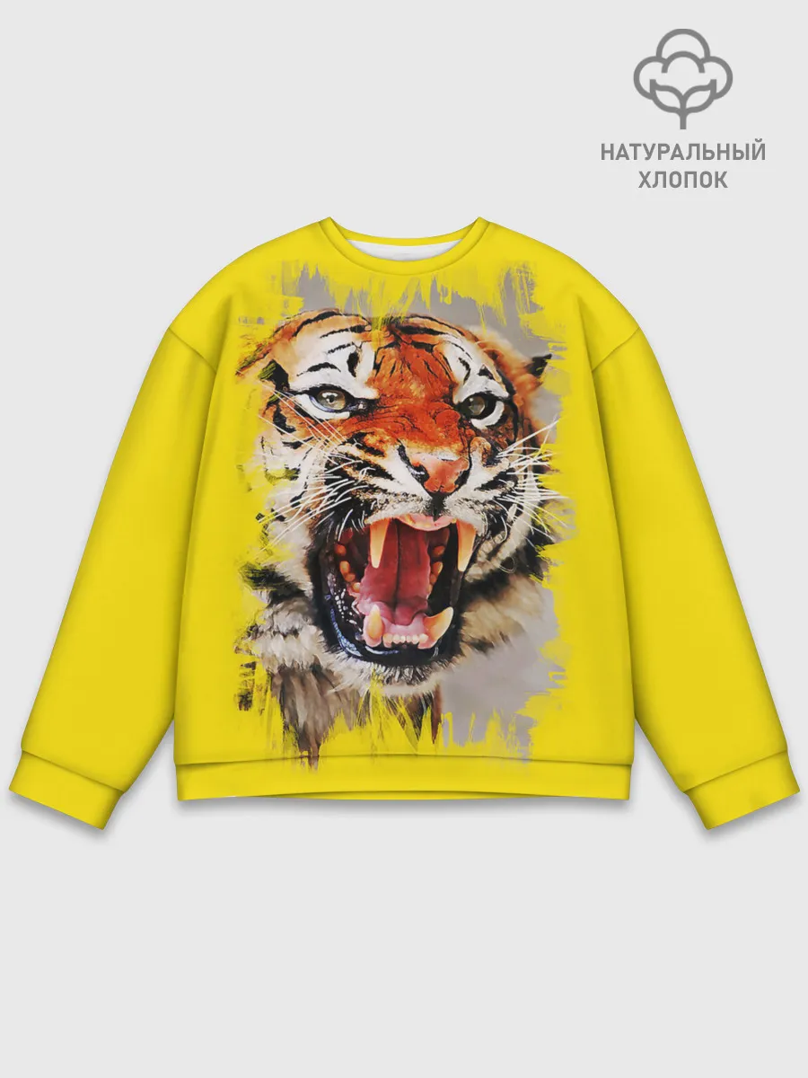 Мужской свитшот базовый / Оскал тигра