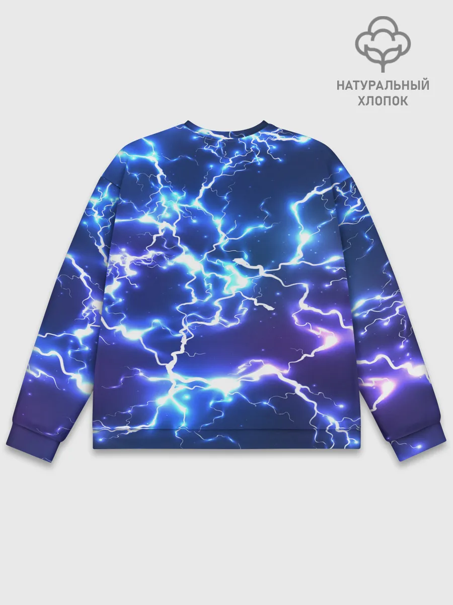 Мужской свитшот базовый / СВЕТЯЩИЕСЯ МОЛНИИ | NEON FLASH