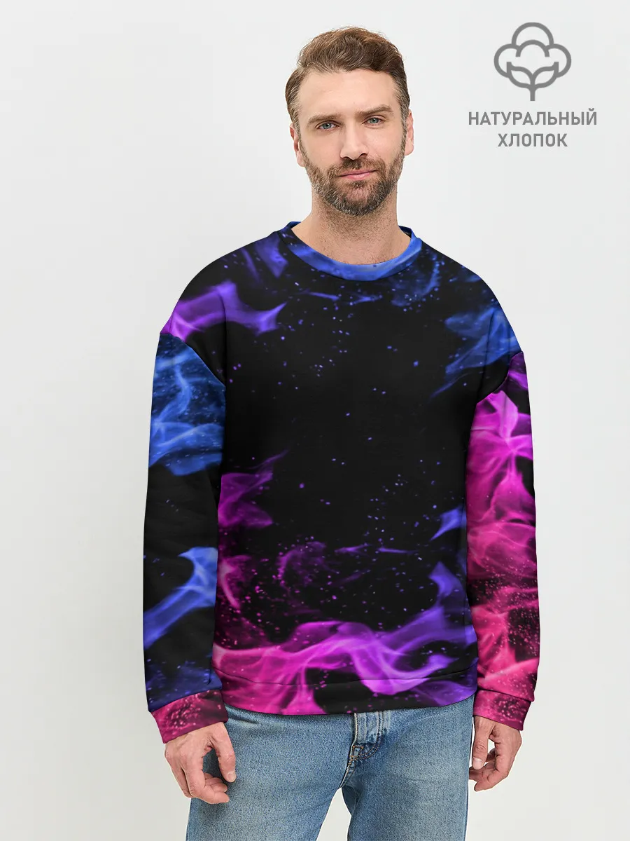 Мужской свитшот базовый / ОГОНЬ НЕОН