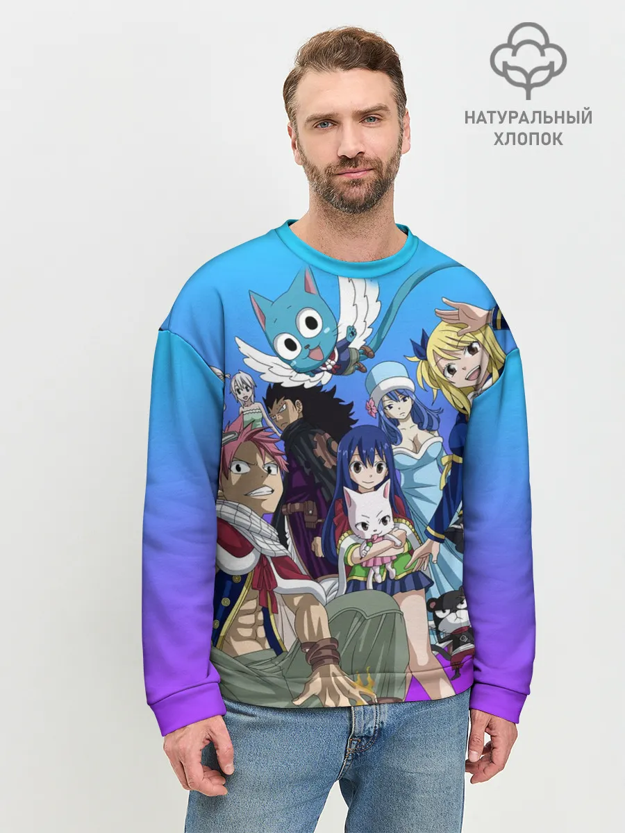 Мужской свитшот базовый / All heroes of Fairy Tail