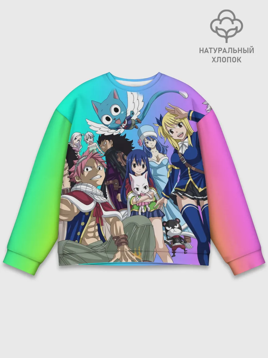 Мужской свитшот базовый / Fairy Tail rainbow
